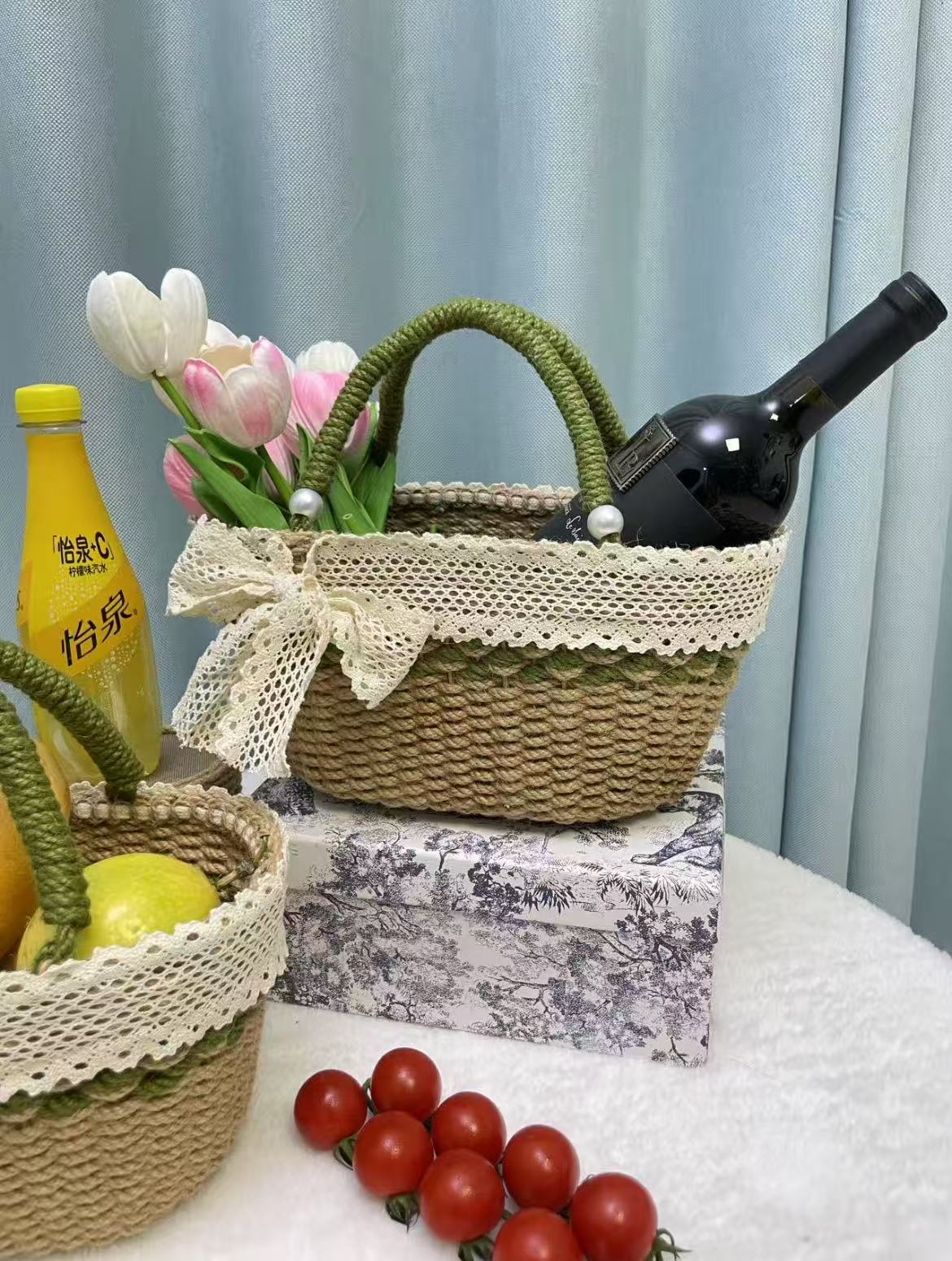 Hemp rope DIY basket(DIY materail set)