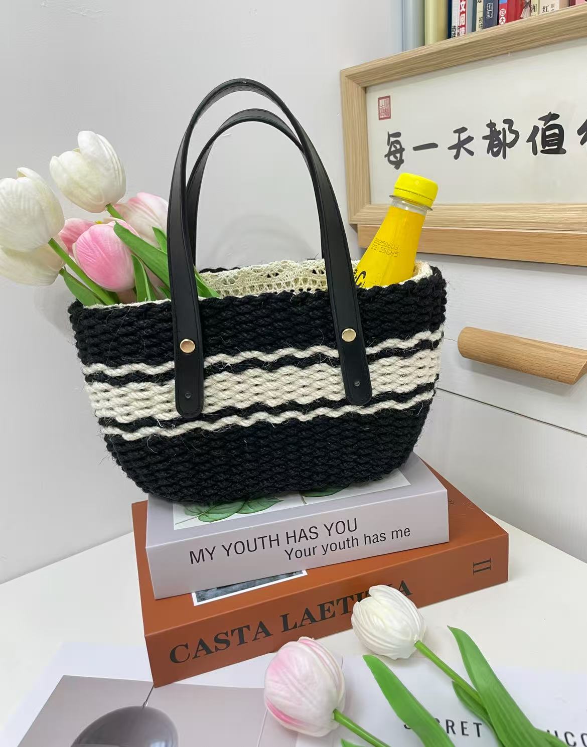 Hemp rope Diy bag (DIY material set )